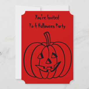 Funny pumpkin with face for halloween party invitation
