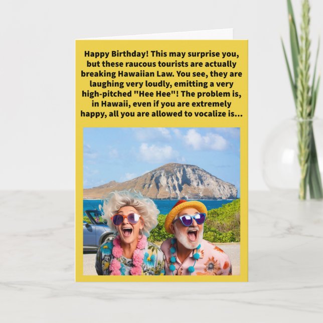 Funny Pun A Low "Ha" Happy Birthday Card (Front)