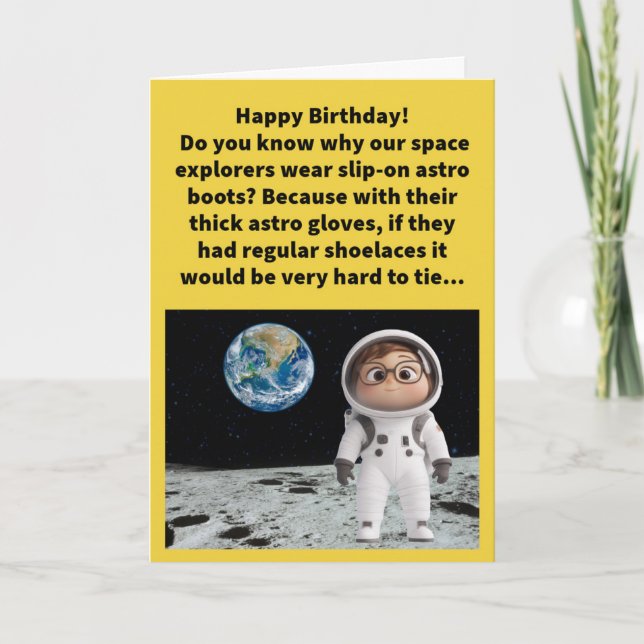 Funny Pun Astro Knots Happy Birthday Card (Front)