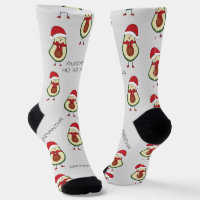 Funny Pun Avocado Red Grey Socks