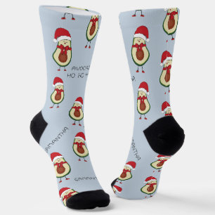 Funny Pun Avocado Red Powder Blue Socks
