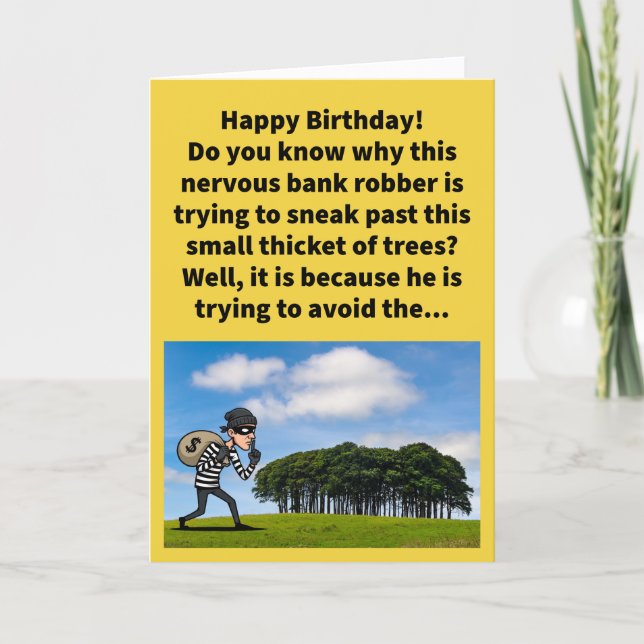 Funny Pun Avoid the Copse Happy Birthday Card (Front)