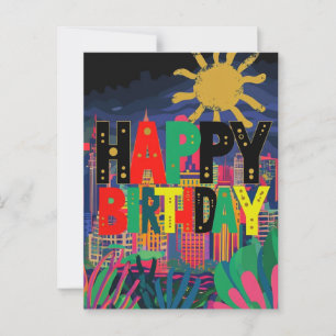 Funny Pun Birthday Wishes City Theme Postcard