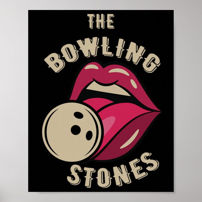 Funny Pun Bowling Stone  Poster (Front)