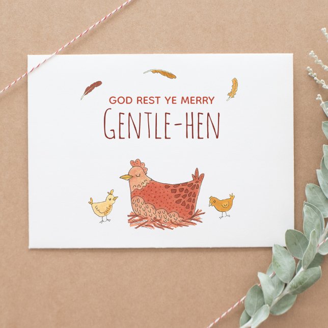 Funny Pun Chicken Christmas Photo Holiday Postcard (Creator Uploaded)