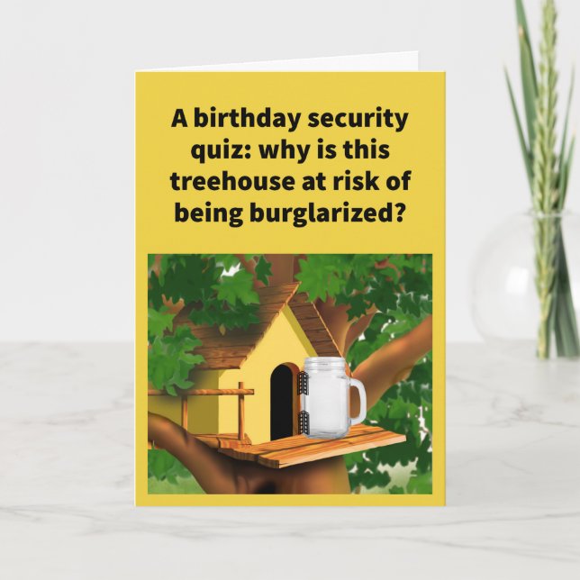 Funny Pun Door Is a Jar Happy Birthday Card (Front)