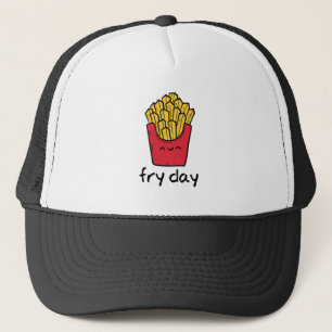 Funny pun Friday happy french fries cartoon Trucker Hat