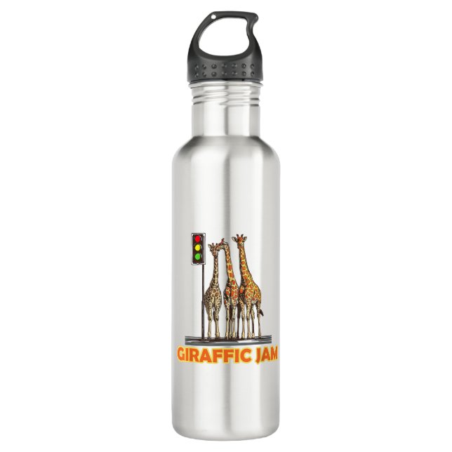 Funny Pun Giraffe Jam  710 Ml Water Bottle (Front)