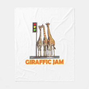 Funny Pun Giraffe Jam  Fleece Blanket