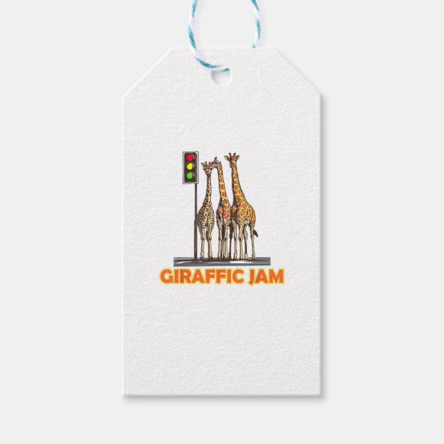 Funny Pun Giraffe Jam  Gift Tags (Front)