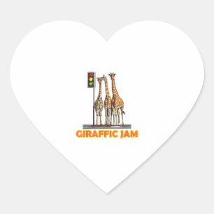 Funny Pun Giraffe Jam  Heart Sticker