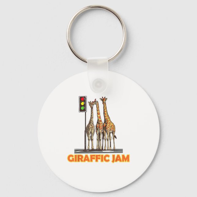 Funny Pun Giraffe Jam  Key Ring (Front)
