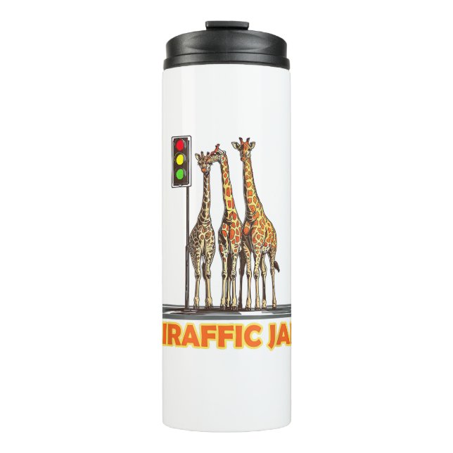 Funny Pun Giraffe Jam  Thermal Tumbler (Front)