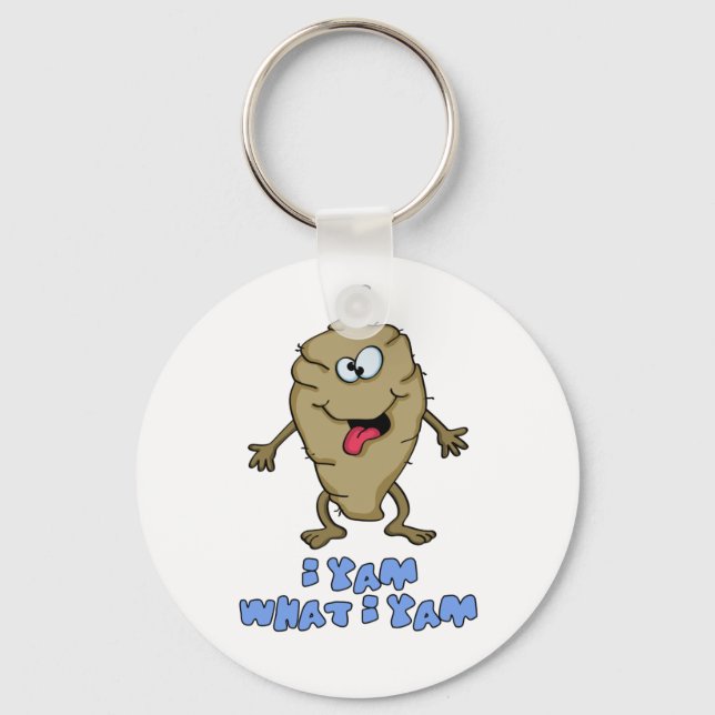 Funny Pun - I Yam What I Yam Key Ring (Front)