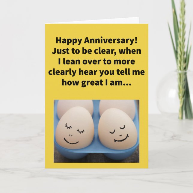 Funny Pun Inclined to Agree Happy Anniversary Card (Front)