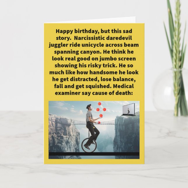 Funny Pun Juggler Vain Happy Birthday Card (Front)