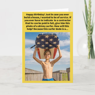 Funny Pun Lean Waver Happy Birthday Card