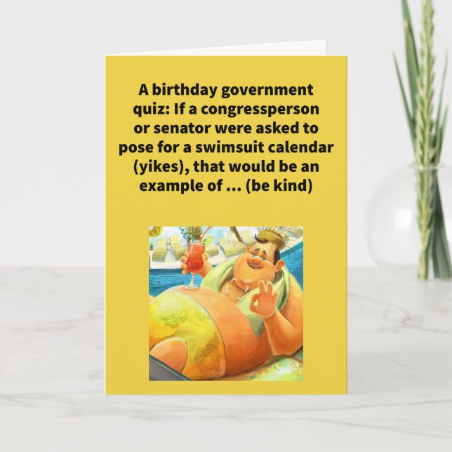 Funny Pun Legislative Body Happy Birthday Card (Front)
