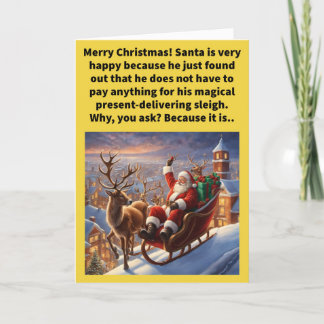 Funny Pun On the House Merry Christmas Card
