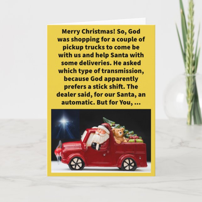 Funny Pun Our Lord A Manual Merry Christmas  Card (Front)