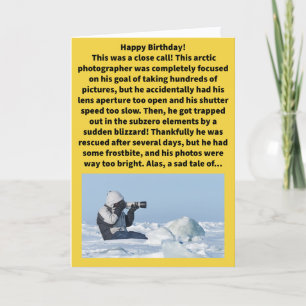 Funny Pun Overexposure Happy Birthday  Card