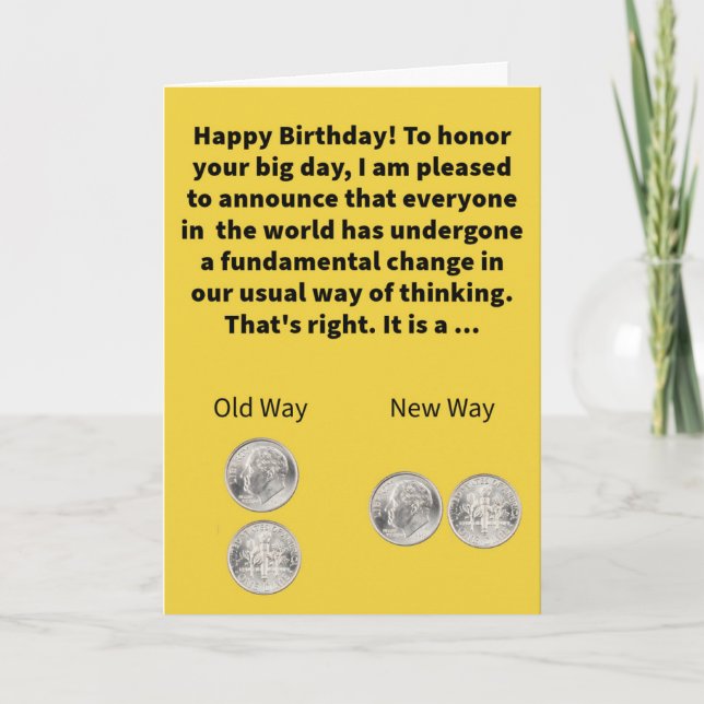 Funny Pun Pair a Dime Shift Happy Birthday Card (Front)