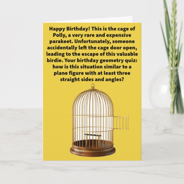 Funny Pun Polly Gone Happy Birthday Card (Front)
