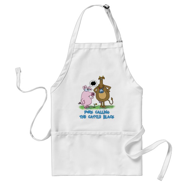 Funny Pun - Pork Calling The Cattle Black Standard Apron (Front)