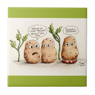 Funny Pun Potatoes  Ceramic Tile