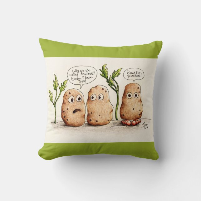Funny Pun Potatoes Cushion (Front)