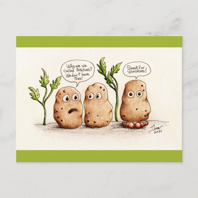 Funny Pun Potatoes Postcard (Front)