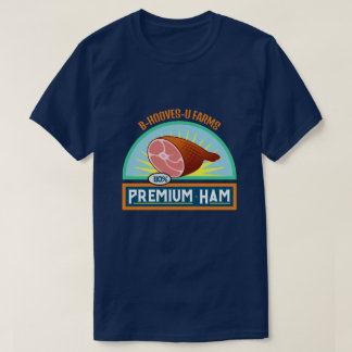 Funny Pun "Premium Ham" Navy T-Shirt