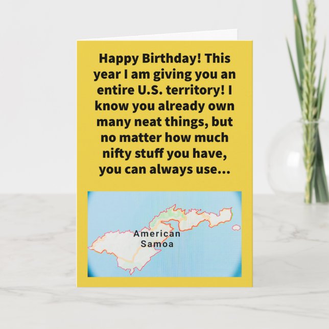 Funny Pun Samoa Happy Birthday Card (Front)