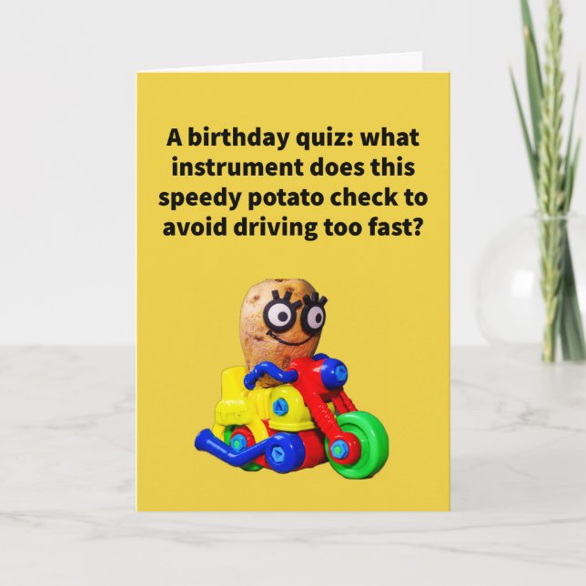 Funny Pun Spud-O-Metre Birthday  Card (Front)
