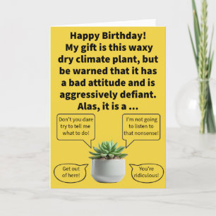 Funny Pun Truculent Succulent Happy Birthday Card