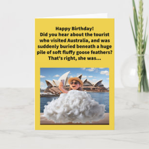 Funny Pun Under Down Happy Birthday Card