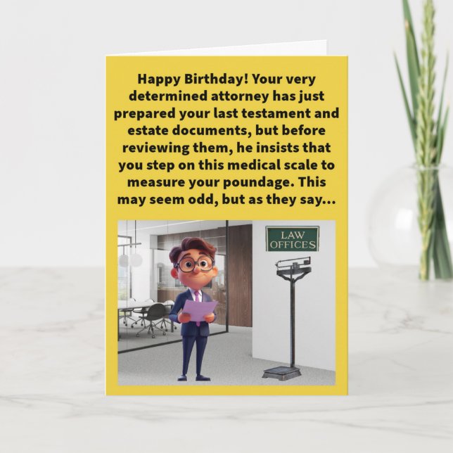 Funny Pun Where There's a Will Happy Birthday Card (Front)