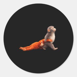 Funny punch baby alone monkey cute prank team humo classic round sticker