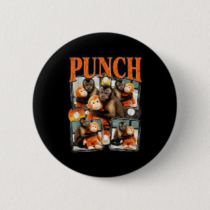 Funny punch baby monkey cute family  6 cm round badge