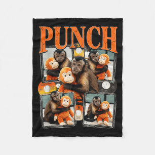Funny punch baby monkey cute family fleece blanket