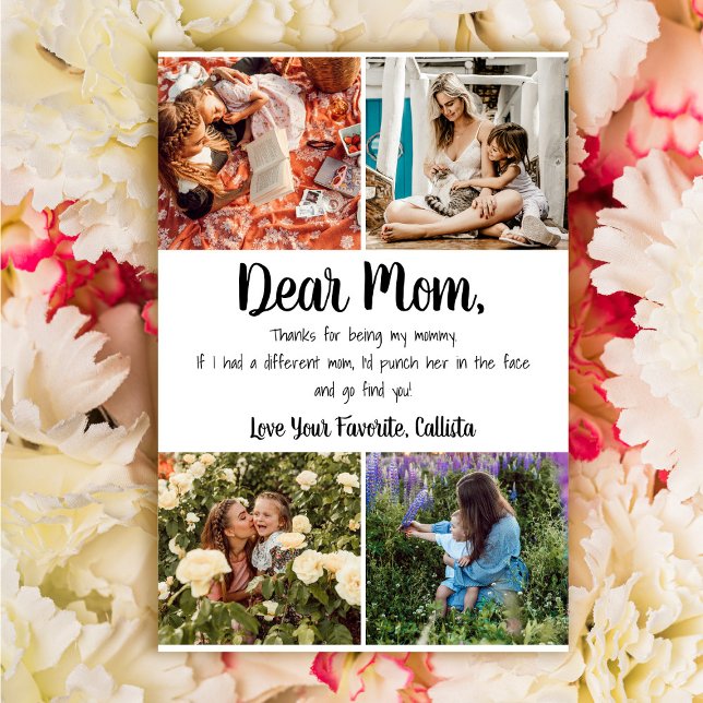 Funny Punch in the Face Joke Photo Mother's Day Card (Creator Uploaded)