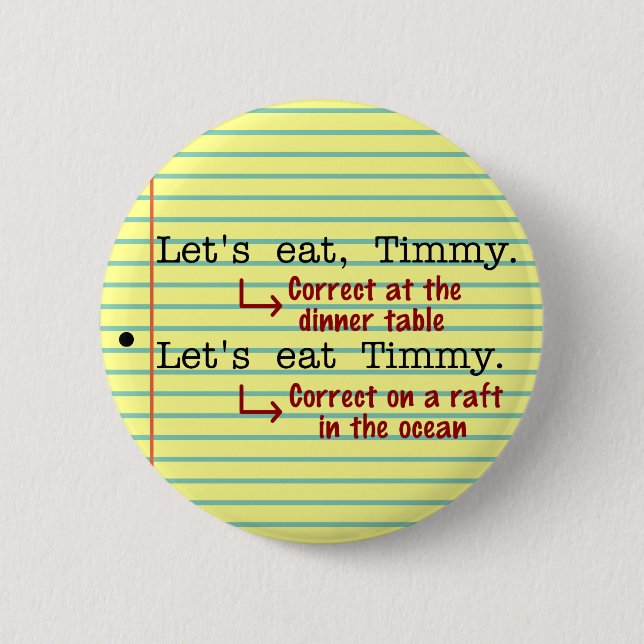 Funny Punctuation Grammar 2 6 Cm Round Badge (Front)