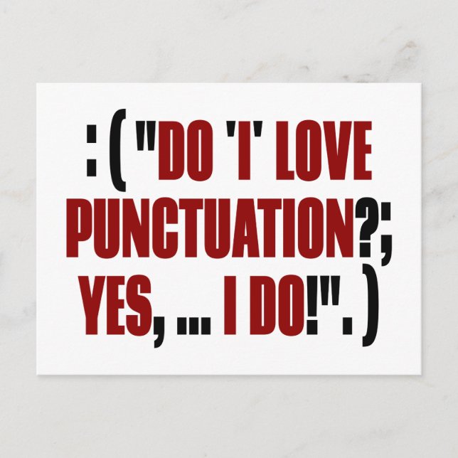 Funny Punctuation Proof Reading Postcard (Front)