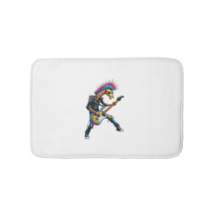 Funny Punk Giraffe, Rock'n Roll Goth Giraffe, Guit Bath Mat