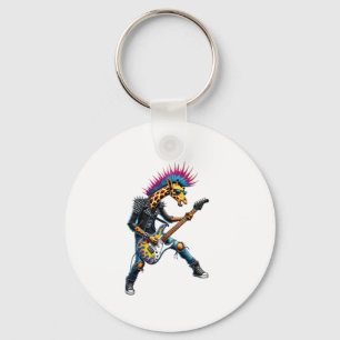 Funny Punk Giraffe, Rock'n Roll Goth Giraffe, Guit Key Ring