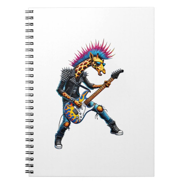 Funny Punk Giraffe, Rock'n Roll Goth Giraffe, Guit Notebook (Front)