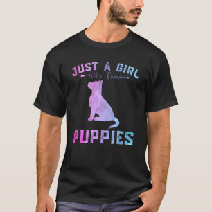 Funny Puppies Girls Just A Girl Who Loves Puppies T-Shirt