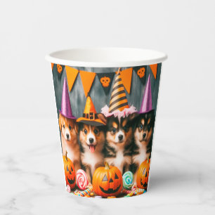 Funny puppies halloween paper cups