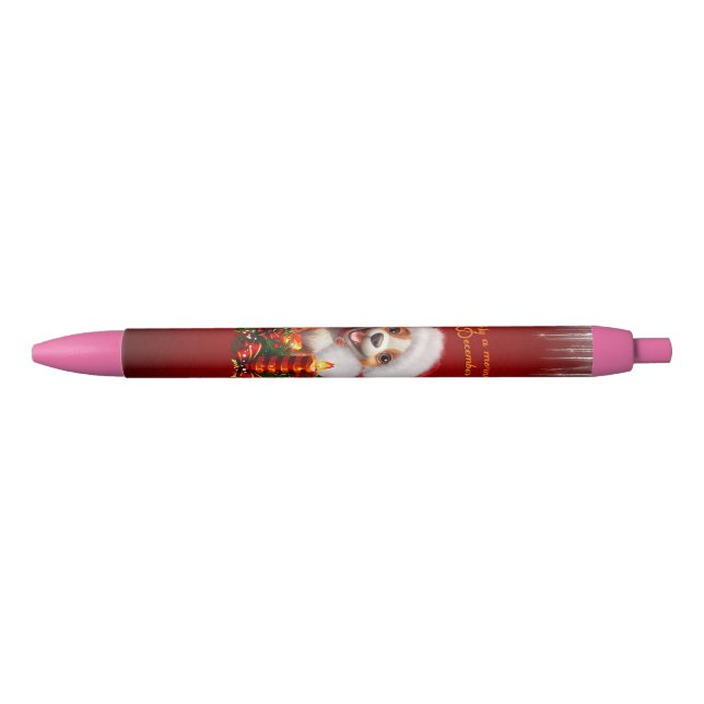 Funny puppy  black ink pen (Front)