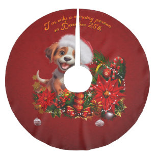 Funny puppy  brushed polyester tree skirt